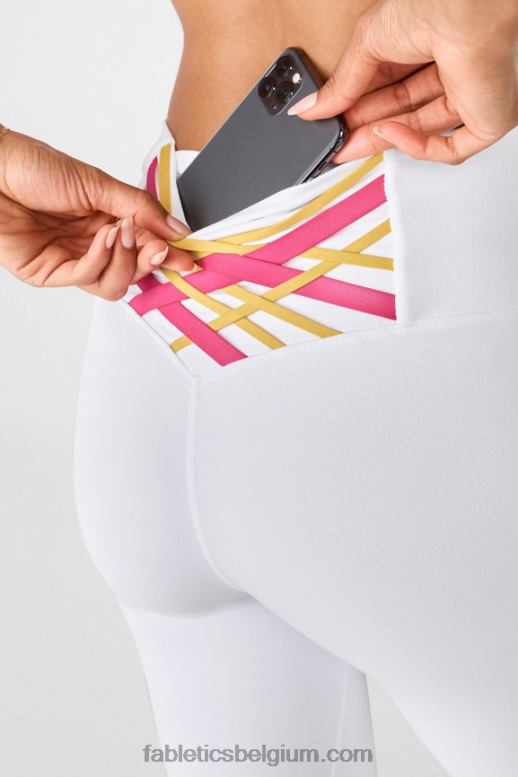 wit/pluche roze multi vrouwen boost powerhold hoog getailleerde 7/8 legging 62 Fabletics LH20J863
