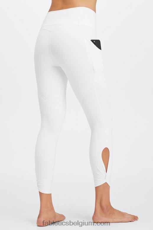 wit vrouwen oasis pureluxe twist 7/8 legging met hoge taille Fabletics LH20J1136