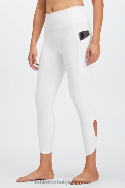 wit vrouwen oasis pureluxe twist 7/8 legging met hoge taille Fabletics LH20J1136