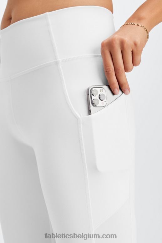 wit vrouwen oasis pureluxe twist 7/8 legging met hoge taille Fabletics LH20J1136