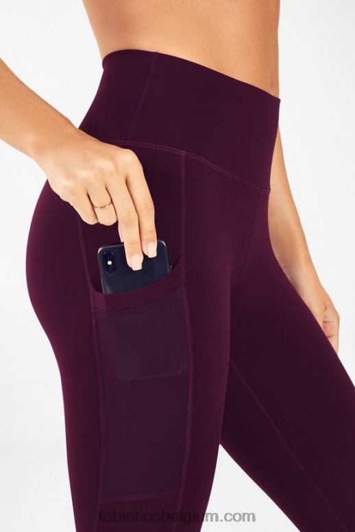 witte/zwarte punt vrouwen powerhold legging met hoge taille voor onderweg 43 Fabletics LH20J758