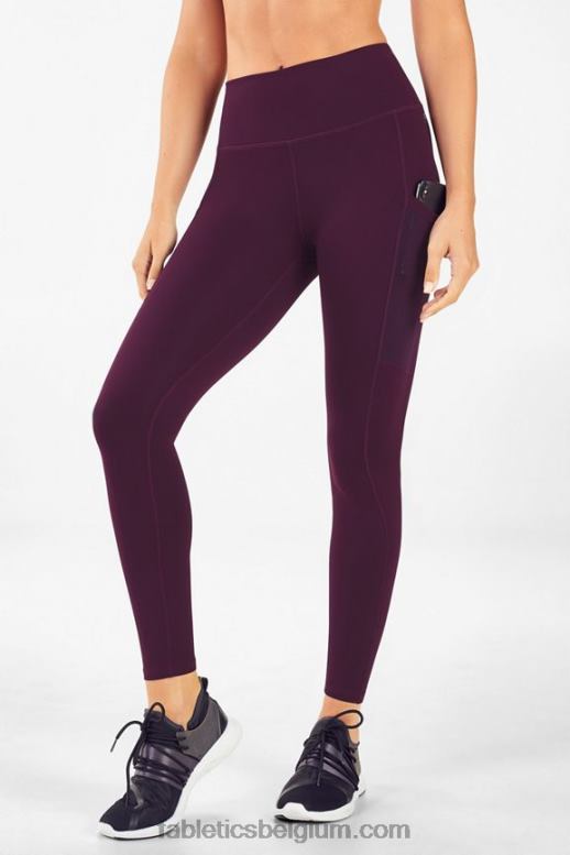 witte/zwarte punt vrouwen powerhold legging met hoge taille voor onderweg 43 Fabletics LH20J758