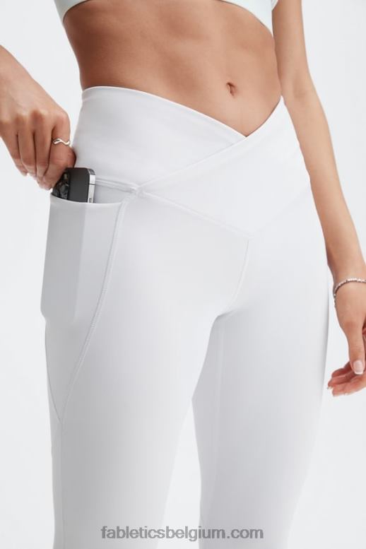 zacht grijs vrouwen oasis pureluxe hw gekruiste 7/8 legging Fabletics LH20J933