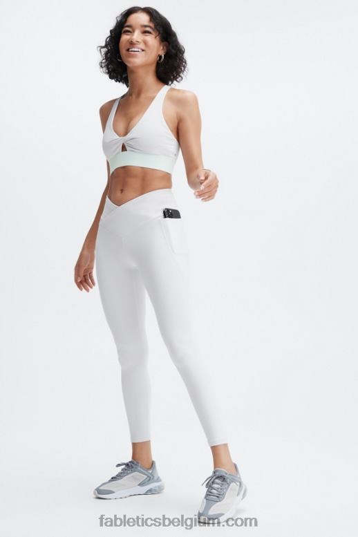 zacht grijs vrouwen oasis pureluxe hw gekruiste 7/8 legging Fabletics LH20J933