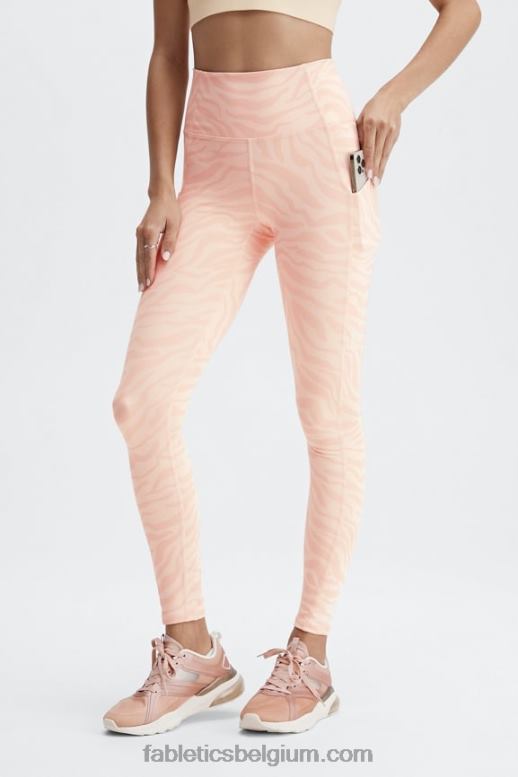 zand zebra slag vrouwen oasis pureluxe legging met hoge taille 70 Fabletics LH20J912