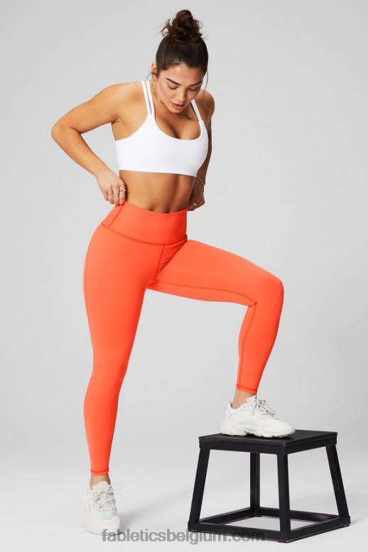 zilverreiger / kromgetrokken vrouwen define powerhold hoog getailleerde 7/8 legging 22 Fabletics LH20J654