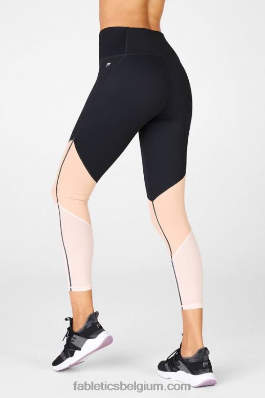 zwart/cafe ole/honingmelk vrouwen zone hoge taille 7/8 Fabletics LH20J1059