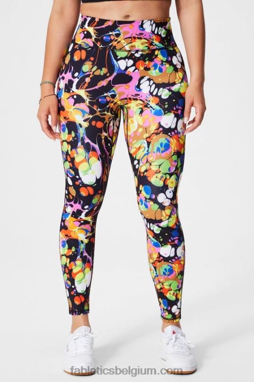 zwart caleidoscopisch vrouwen overal motion365+ legging met hoge taille Fabletics LH20J937