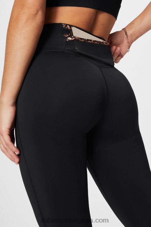 zwart / golvend jachtluipaard vrouwen trinity motion365+ legging met hoge taille Fabletics LH20J954