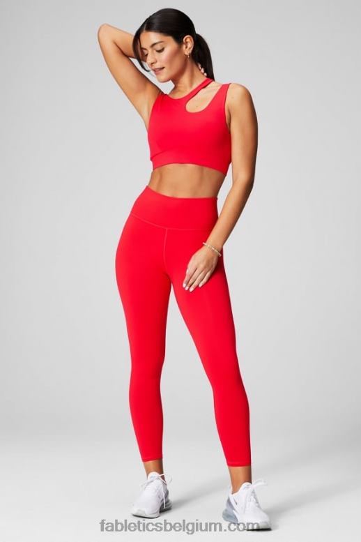 zwart/klassiek wit knock-out vrouwen define powerhold hoog getailleerde 7/8 legging 21 Fabletics LH20J651