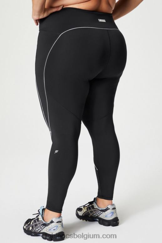 zwart/klassiek wit vrouwen motion365+ legging met hoge taille en paspels Fabletics LH20J998