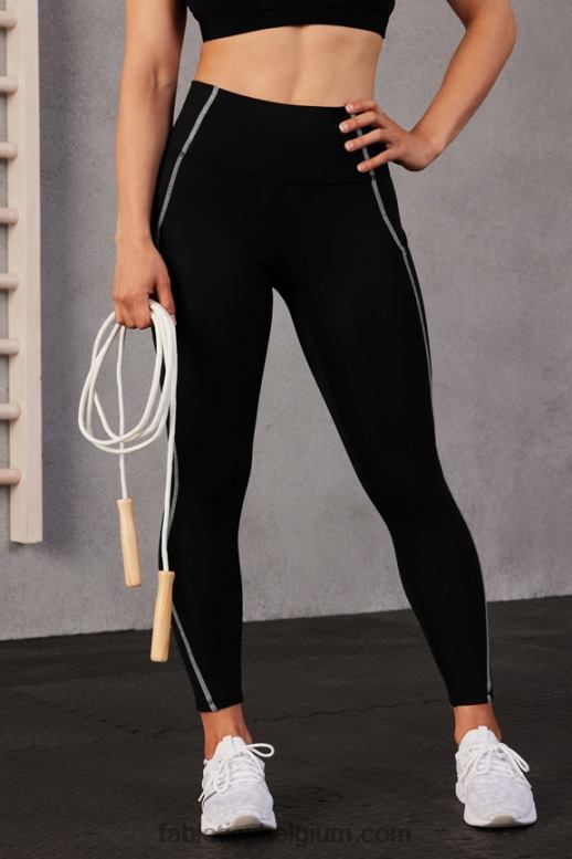 zwart/klassiek wit vrouwen oasis pureluxe hoog getailleerde 7/8 legging 57 Fabletics LH20J829