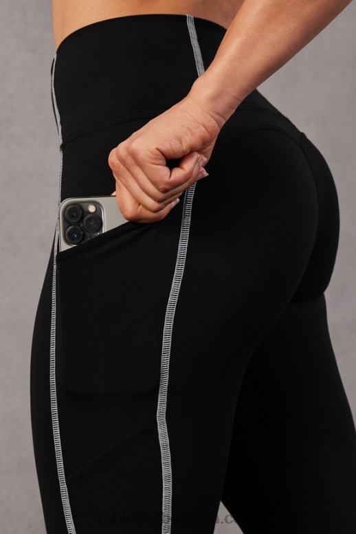 zwart/klassiek wit vrouwen oasis pureluxe hoog getailleerde 7/8 legging 57 Fabletics LH20J829