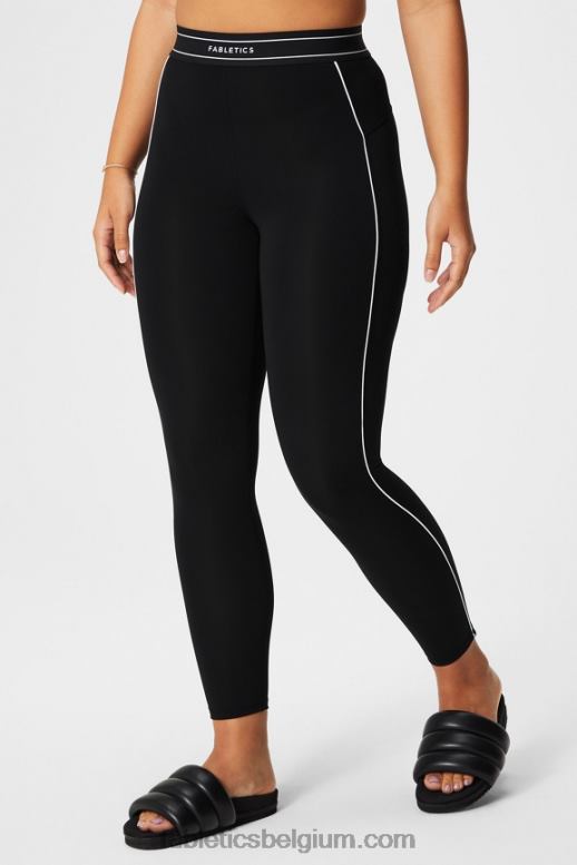 zwart/klassiek wit vrouwen pureluxe 7/8 legging met ultrahoge taille 64 Fabletics LH20J875