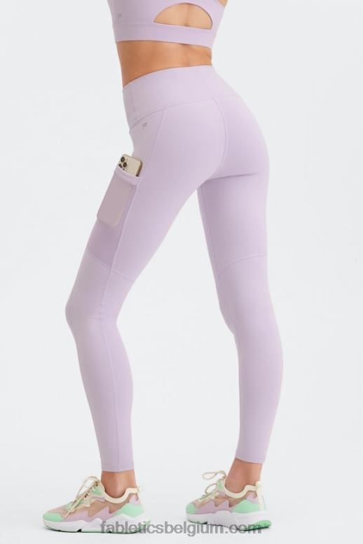 zwart/roze botercreme vrouwen powerhold legging met hoge taille voor onderweg 42 Fabletics LH20J755