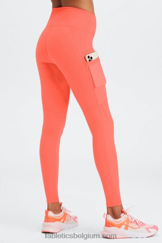 zwart/roze ontsnappen aan de zomergekte vrouwen powerhold legging met hoge taille voor onderweg 41 Fabletics LH20J750