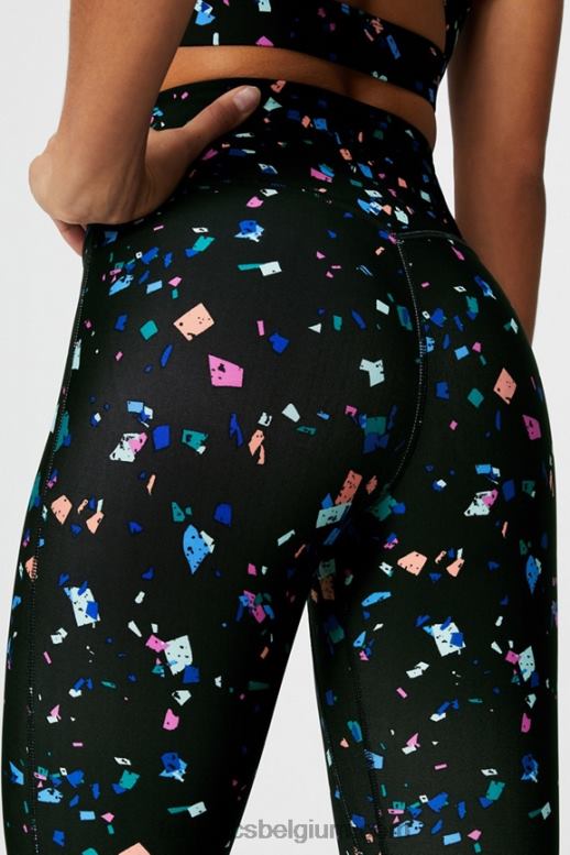 zwart terrazzo vrouwen overal motion365+ legging met hoge taille Fabletics LH20J944