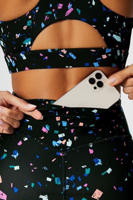 zwart terrazzo vrouwen overal motion365+ legging met hoge taille Fabletics LH20J944