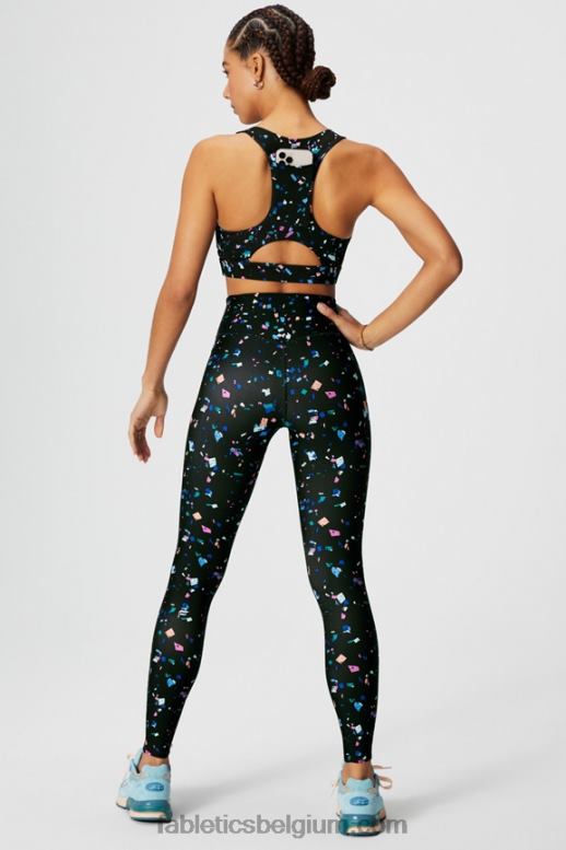 zwart terrazzo vrouwen overal motion365+ legging met hoge taille Fabletics LH20J944