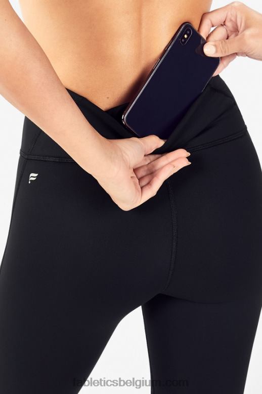 zwart vrouwen legging met hoge taille voor koud weer Fabletics LH20J1199