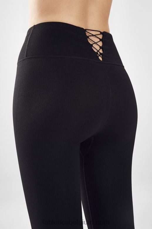 zwart vrouwen naadloze riblegging met hoge taille Fabletics LH20J1294