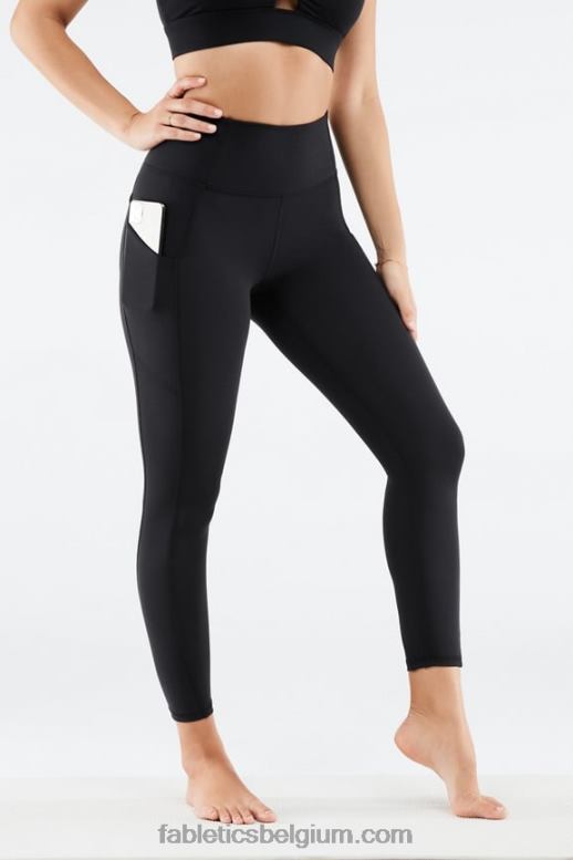 zwart vrouwen oasis pureluxe 7/8 legging met hoge taille 49 Fabletics LH20J792