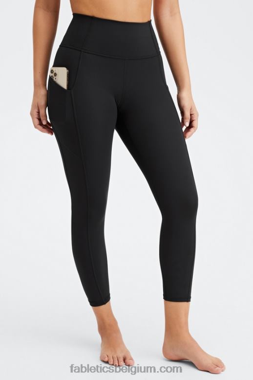 zwart vrouwen oasis pureluxe capri met hoge taille Fabletics LH20J957