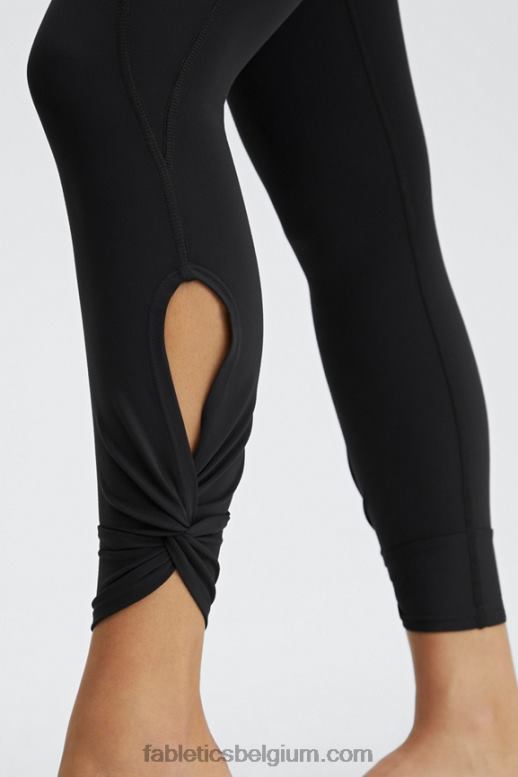 zwart vrouwen oasis pureluxe twist 7/8 legging met hoge taille Fabletics LH20J1139