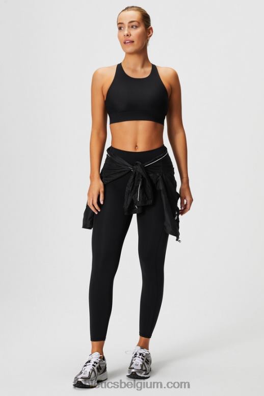 zwart vrouwen overal motion365+ utility-legging met hoge taille Fabletics LH20J1021