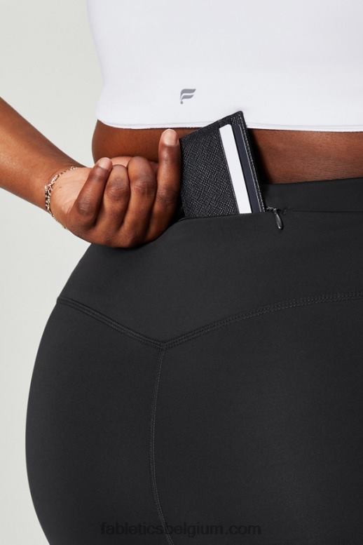 zwart vrouwen overal motion365+ utility-legging met hoge taille Fabletics LH20J1022