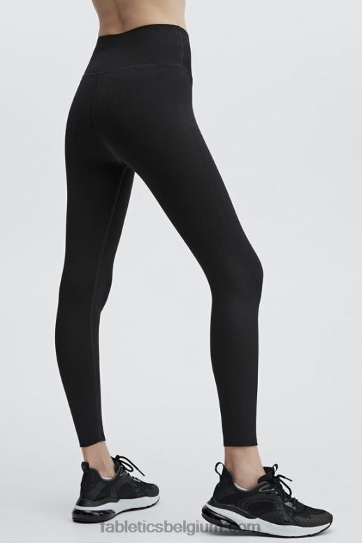 zwart vrouwen sculptknit 7/8 legging met hoge taille Fabletics LH20J1155