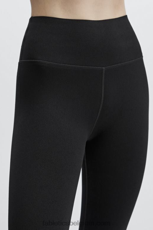 zwart vrouwen sculptknit 7/8 legging met hoge taille Fabletics LH20J1155