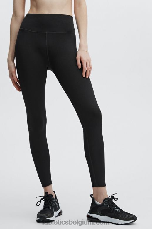 zwart vrouwen sculptknit 7/8 legging met hoge taille Fabletics LH20J1155