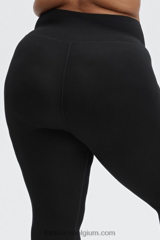 zwart vrouwen sculptknit 7/8 legging met hoge taille Fabletics LH20J1156
