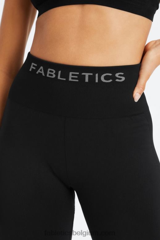 zwart vrouwen sync naadloze 7/8 legging met hoge taille Fabletics LH20J1000