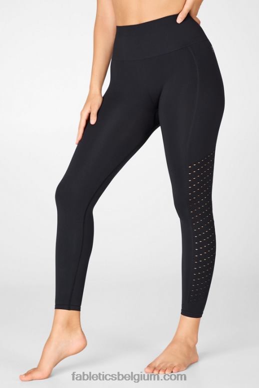 zwart vrouwen sync naadloze 7/8 legging met hoge taille Fabletics LH20J1197