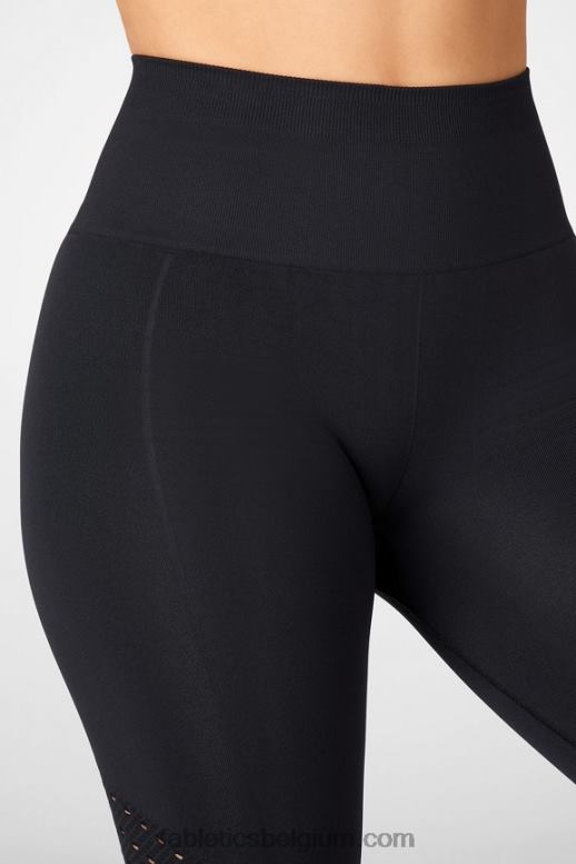 zwart vrouwen sync naadloze 7/8 legging met hoge taille Fabletics LH20J1197
