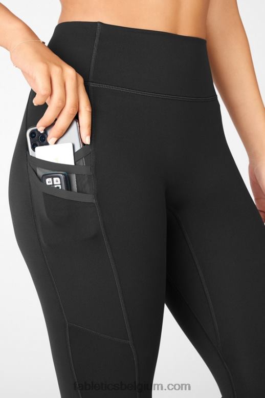zwart vrouwen trinity motion365 7/8 legging met hoge taille Fabletics LH20J1303