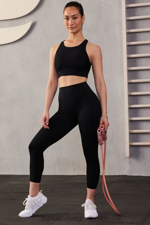 zwart vrouwen trinity motion365 capri met hoge taille Fabletics LH20J1222