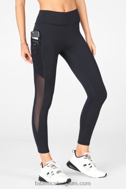 zwart vrouwen trinity motion365 halfhoge 7/8 legging Fabletics LH20J1040