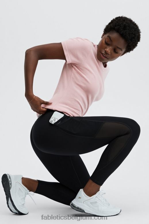 zwart vrouwen trinity motion365 halfhoge 7/8 legging Fabletics LH20J1040