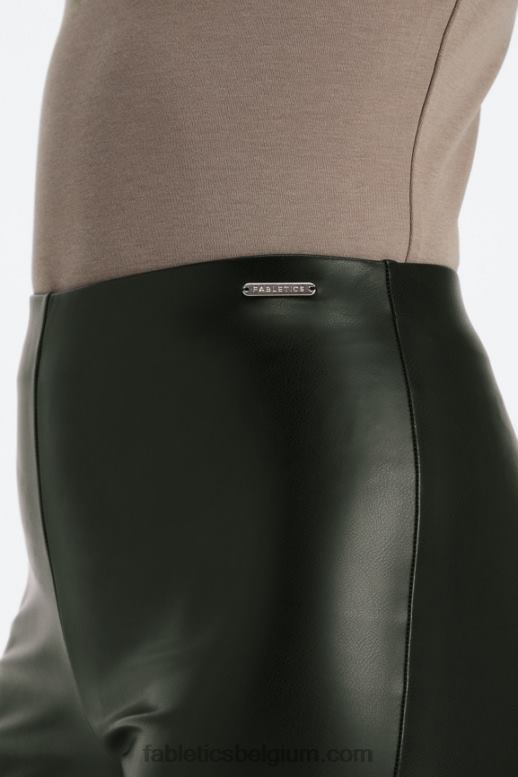 zwart vrouwen vegan leren pull-on legging Fabletics LH20J1063