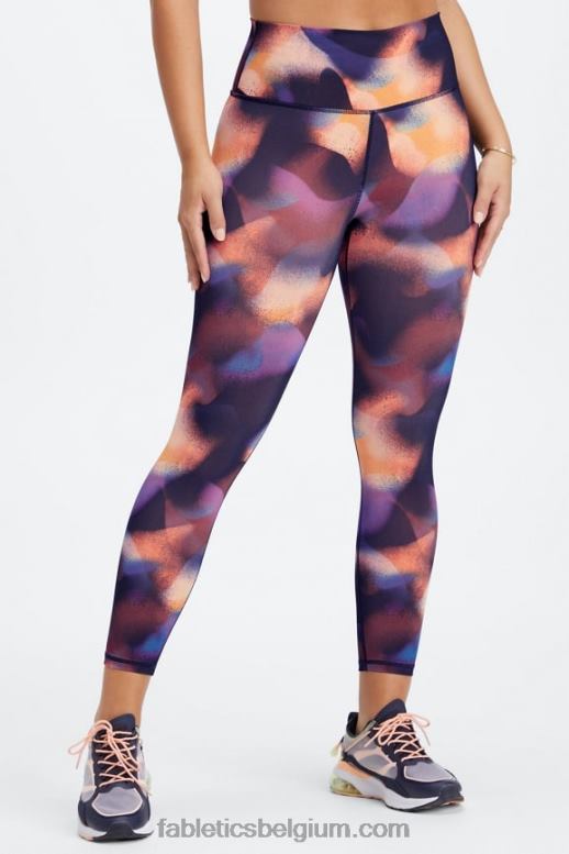 zwart wit vrouwen define powerhold hoog getailleerde 7/8 legging 27 Fabletics LH20J679