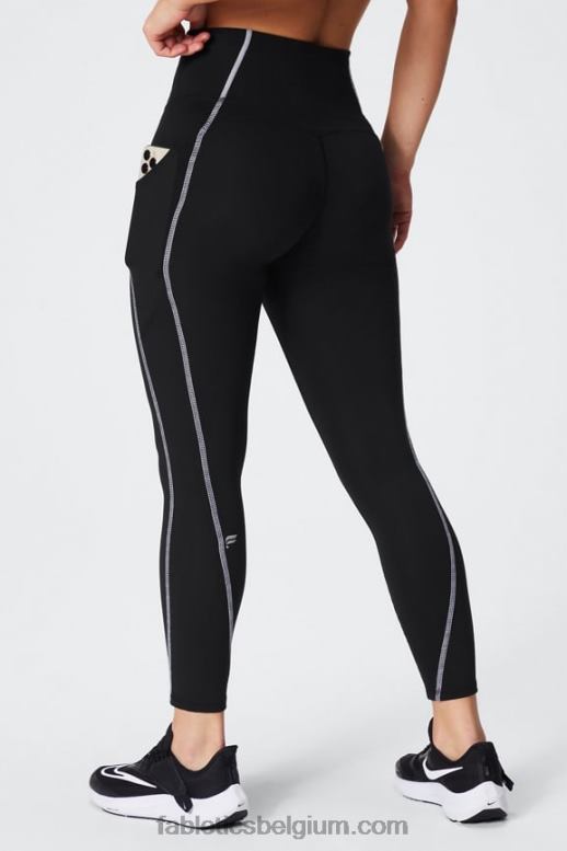 zwart wit vrouwen oasis pureluxe 7/8 legging met hoge taille 49 Fabletics LH20J790