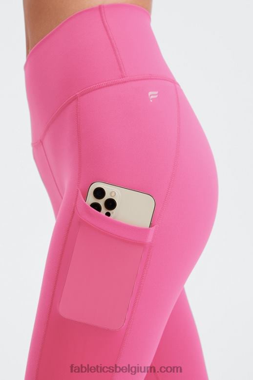 zwarte/glühwein tip vrouwen powerhold capri 45 met hoge taille voor onderweg Fabletics LH20J769