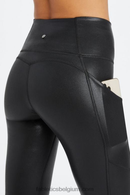 zwarte mistfolie vrouwen oasis pureluxe legging met hoge taille 69 Fabletics LH20J906