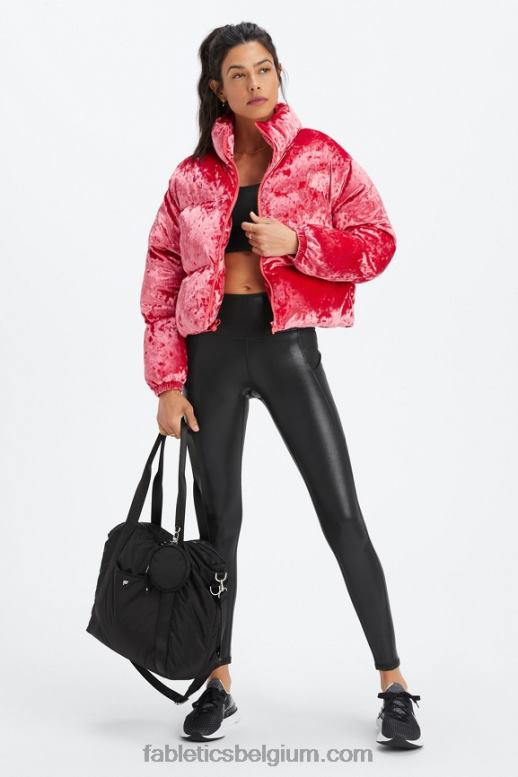 zwarte mistfolie vrouwen oasis pureluxe legging met hoge taille 69 Fabletics LH20J906