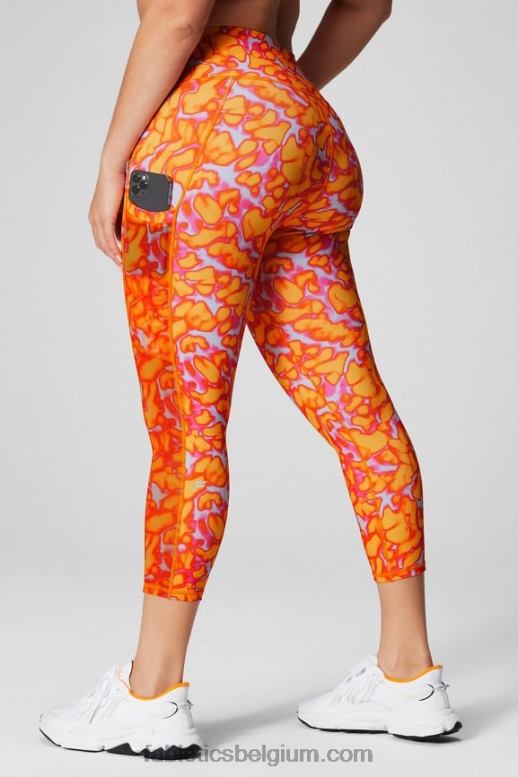 zwarte/zoute spray vrouwen powerhold capri met hoge taille voor onderweg 44 Fabletics LH20J767