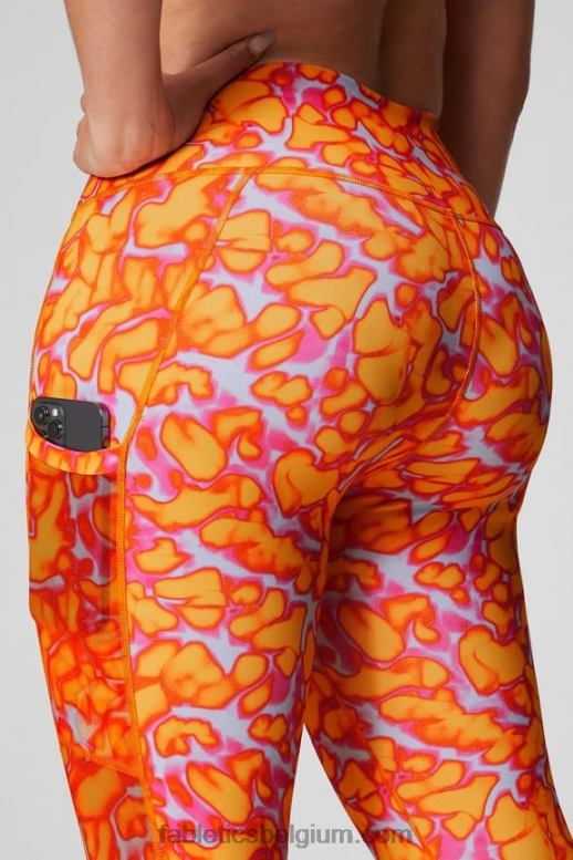 zwarte/zoute spray vrouwen powerhold capri met hoge taille voor onderweg 44 Fabletics LH20J767