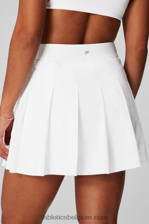 klassiek wit/mineraalgrijs vrouwen plissérok met ingebouwde short Fabletics LH20J622